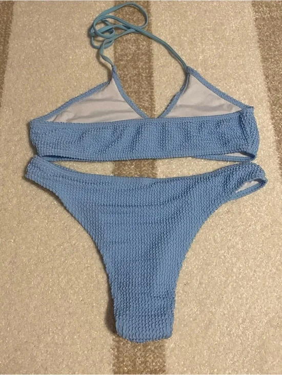 Light Blue Textured Bikini Set - Picture 2 of 2